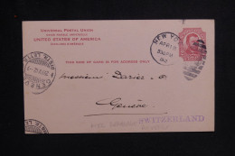 ETATS UNIS - Entier Postal Commercial De New York Pour Genève En 1912 - L 143365 - 1901-20