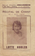 Programme RECITAL De CHANT Salle Chopin 1935 - Programmes