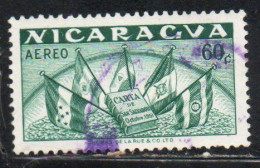 NICARAGUA 1953 ORGANIZATION OF THE CENTRAL AMERICAN STATES ODECA CHARTER AND FLAGS 60c USED USATO OBLITERE' - Nicaragua