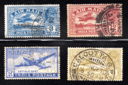 INDIA: 4 Airmail Stamps #19 - Oblitérés