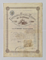 PORTUGAL-PORTO- Companhia Fiação E Tecidos De Alcobaça-Titulo De Uma Acção Rs100$000-Nº 2792- 20OUT1889 - Textile