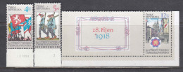 Czech Rep. 1998 - 80th Anniversary Of The Founding Of Czechoslovakia, Mi-Nr. 194-96Zf, MNH** - Unused Stamps