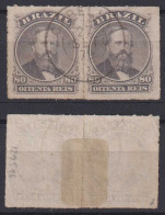 Brazil Brasil 1876 Dom Pedro 80R Mi# 33 Used Pair - Gebraucht