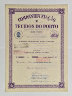 PORTUGAL-PORTO-Companhia Fiação E Tecidos Do Porto-Titulo De Vinte Acções 4000$00-Nºs 003078 A 003097- 7AGO1946 - Textiles
