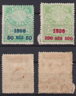 Brazil Brasil Mi# 126 + 128 * Mint Overprint 1898 - Nuevos