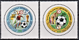 2002 -Tunisie/Y&T1459-1460 Coupe Du Monde De FootBall "Corée Japon 2002" Série Complète 2V- MNH*** +prospectus - 2002 – South Korea / Japan