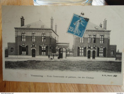 Delcampe - Cpa TOURCOING Ecole Communale De Garçons, Rue Des Champs 1921 - Tourcoing
