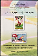 2002 -Tunisie/Y&T1465-1466 Championnat Du Monde D'Athlètisme Handisport- Prospectus - Sport Voor Mindervaliden