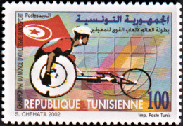 2002 -Tunisie/Y&T1465  Championnat Du Monde D'Athlètisme Handisport-   1V- MNH*** - Sport Voor Mindervaliden