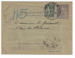 PARIS 3 Malesherbes Enveloppe Entier Pneumatique 60c Chaplain Violet Compl 15c Semeuse Lignée Yv 2599 150 Ob 16 7 1924 - Pneumatiques