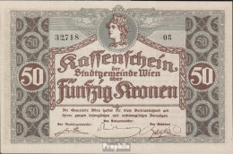 Österreich Kat-Nr.: 3Wien, Kassenschein Der Stadtgemeinde Wien Bankfrisch 1918 50 Kronen - Autriche