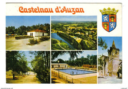 32 CASTELNAU D'AUZAN Vers Condom En 5 Vues Blason Piscine VOIR DOS Et Flamme En 1978 - Condom