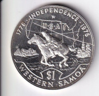 MONEDA DE PLATA DE SAMOA DE 1 DOLLAR DEL AÑO 1976 - LA DE LA FOTO (CON RAYA DELANTE) - Samoa