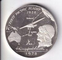 MONEDA DE PLATA DE SAMOA I SISIFO DE 1 DOLLAR DEL AÑO 1978 PACIFIC FLIGHT - LA DE LA FOTO (CON RAYA DETRAS) - Samoa Américaine