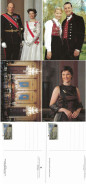 Norway Norge 2001 Royal Family, 4 Cards With Imprinted Stamps - Valid For Postage To All World - Storia Postale