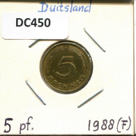 5 PFENNIG 1988 F WEST & UNIFIED GERMANY Coin #DC450.U - 5 Pfennig