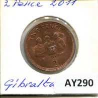 2 PENCE 2011 GIBRALTAR Münze #AY290.D - Gibilterra