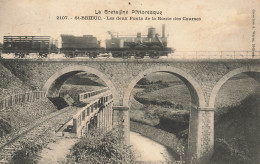 St Brieuc * 1907 * Passage Train Locomotive Machine Ligne Chemin De Fer * Les Deux Ponts Et La Route Des Courses - Saint-Brieuc