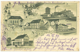 Litho Ak Stockstadt Am Main Aschaffenburg 1899 Kaufhaus Scharf Gendarmerie Cellulose Fabrik Bahnhof Bahnpost - Aschaffenburg