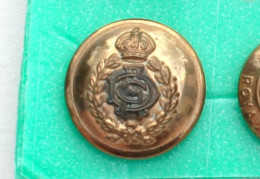 BOUTON UNIFORME MILITAIRE ANGLAIS ENGLAND INITIALE FAOH? 4 LETTRE COURONNÉE 19mm ANTIQUE BUTTON ARMY MILITARIA (2203.208 - Buttons