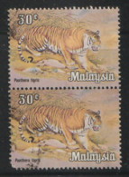 Malaysia 1979 SG  190  Tiger  Fine Used  Pair  - Malayan Postal Union