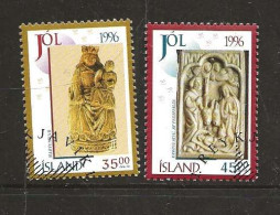 Iceland 1996  Christmas: Maria With Child; Medieval Walrus Tooth Figure From Presthólar,  Pax D  Mi  860-861 Cancelled(o - Usados