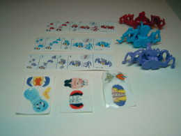 2001 Ferrero - Kinder Surprise - K01 36, 37 & 38 Crab Racing - Complete Set + 3 BPZ's - Monoblocs