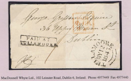Ireland Offaly Uniform Penny Post Boxed PAID AT/TULLAMORE In Black 1845 To Dublin - Prefilatelia