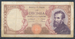 °°° ITALIA - 10000 LIRE MICHELANGELO 04/01/1968 SERIE L °°° - 10000 Liras