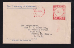 Australia 1947 Meter Cover 3½p University Of Melbourne To BOSTON USA - Cartas & Documentos