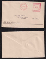 Australia 1953 Meter Cover 3½p ROYAL EXCHANGE X HAMILTON - Covers & Documents