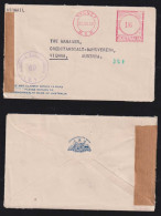 Australia 1952 Censor Meter Airmail Cover 1Sh6p NEWCASTLE X VIENNA Austria Commonwealth Bank - Covers & Documents