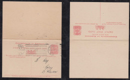 New South Wales Australia 1913 Question/Reply Stationery Postcard SYDNEY Local Use - Cartas & Documentos