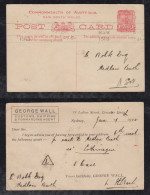 New South Wales Australia 1912 Stationery Postcard SYDNEY X MEDLOW BATH Private Imprint GEORGE WALL - Briefe U. Dokumente