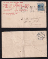 Victoria Australia 1908 Cover 2 ½ P MELBOURNE To WEIDA Germany W.J. BREWER Advertising - Storia Postale