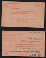 New Hebrides 1944 APO 708 War Ballot Stationery To NEW YORK USA - Andere & Zonder Classificatie