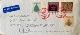 CANADA 2008, COVER USED TO USA, CHRISTMAS, TREE, PLANT, FLOWER, BED RUG, ART, EMBROIDERY, 4 DIFF STAMP, ST. ALBERT CITY - Lettres & Documents