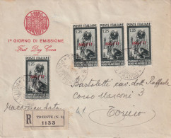 23/8/1951 - AMG FTT - Busta Primo Giorno (FDC) L25 Campionati Mondiali Ciclismo 1951 - Raccomandata Da Trieste A Torino - Storia Postale