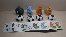 2000 Ferrero - Kinder Surprise - K00 21, 22, 23 & 24 - Animals Footballers - Complete Set + 4 BPZ's - Monoblocs