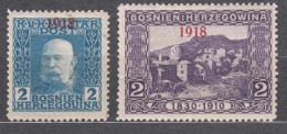 Austria Occupation Of Bosnia And Herzegovina 1918 Mi#147-148 Mint Hinged - Unused Stamps