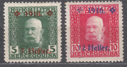 Austria Occupation Of Bosnia 1916 Mi#95-96 Mint Hinged - Unused Stamps