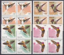 Brazil Brasil 1981 Birds Mi#1823-1826 Mint Never Hinged Pcs. Of 4 - Ungebraucht