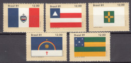 Brazil Brasil 1981 Flags Mi#1859-1863 Mint Never Hinged - Unused Stamps