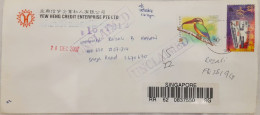 SINGAPORE 2007 "UNCLAIMED" REGISTERED POSTAL HISTORY COVER Franked With Stork-billed Kingfisher 50c + $2 BUS Stamps - Bus