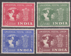 India 1949 UPU Mi#207-210 Mint Never Hinged - Unused Stamps