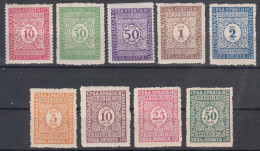 Yugoslavia Kingdom Porto 1921 Mi#53-61 I Mint Never Hinged - Unused Stamps