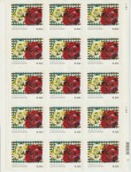 Denmark Mi 1617 - Art - Paintings - Two Roses By Inge Ellegaard - 2010 - Full Sheet ** - Blocks & Sheetlets