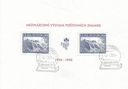 CZECH REPUBLIC Block 6,used,folded Paper Up In The Middle - Blocks & Sheetlets