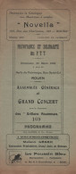 Prévoyance Et Solidarité Des PTT/Salle Du Patronage ROUEN/AG & Gd CONCERT/Les Grillons Rouennais/1933    PART324 - Programmes