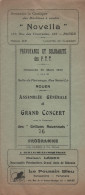 Prévoyance Et Solidarité Des PTT/Salle Du Patronage ROUEN/AG & Gd CONCERT/Les Grillons Rouennais/1933    PART325 - Programme